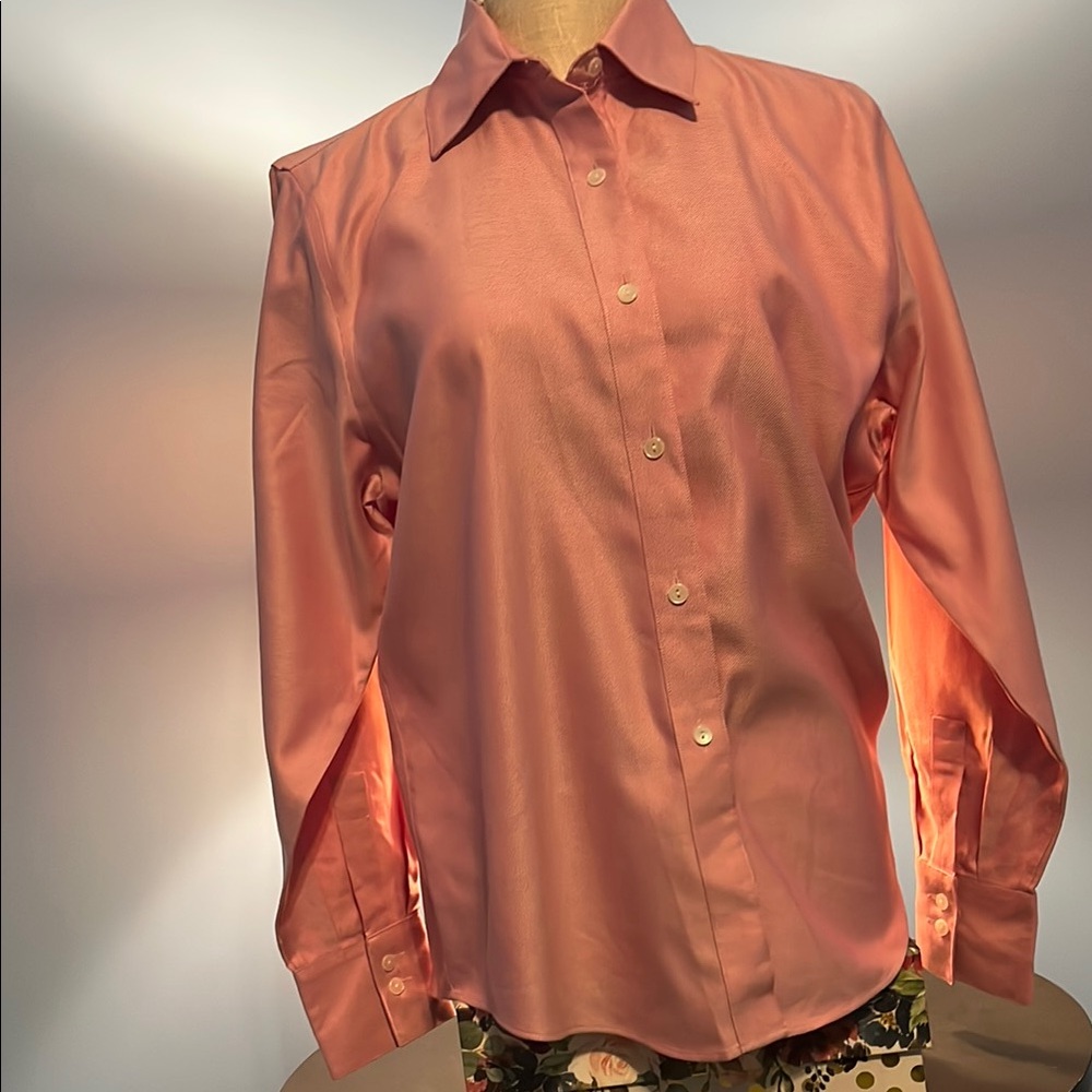Talbots Pink Blouse Classic Button-Up